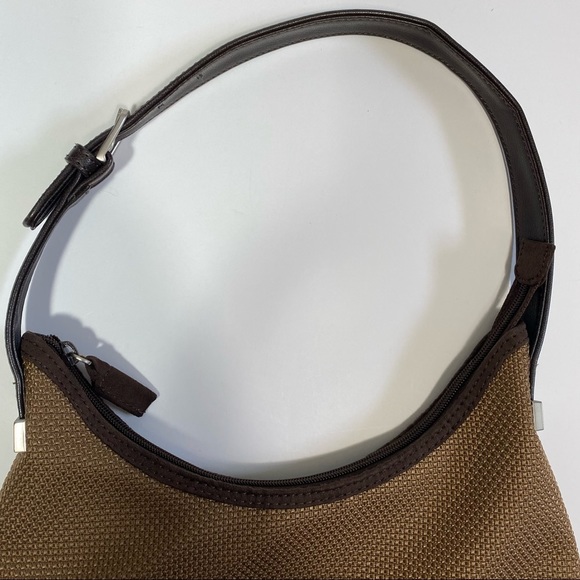 The Sak Tan Woven/ Brown Leather Trim Shoulder Bag - Picture 3 of 13